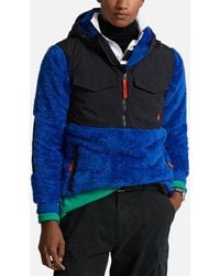 Polo Ralph Lauren - Fleece And Nylon Half-Zip Jacket - Lyst