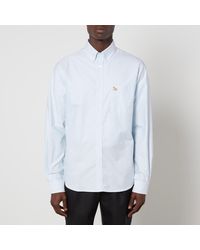 Maison Kitsuné - Striped Cotton Oxford Shirt - Lyst