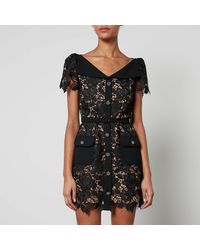 Self-Portrait - Guipure Lace Mini Dress - Lyst