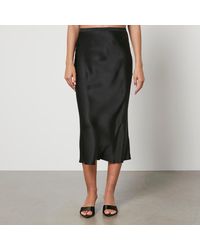 Anine Bing - Silk-Satin Midi Skirt - Lyst