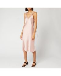 Helmut Lang Double Strap Satin Slip Dress - Pink