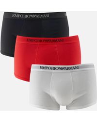 Emporio Armani Pure Cotton 3 Pack Trunks - Multicolour