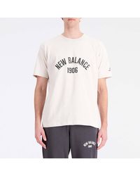 New Balance - Essentials Varsity Cotton-Jersey T-Shirt - Lyst