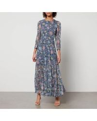 RIXO London - Kristen Floral-Print Chiffon Maxi Dress - Lyst