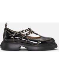 Ganni - Everyday Butterfly Patent Leather Mary Jane Shoes - Lyst