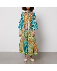 ALÉMAIS - Dreamer Abstract-pattern Ramie Midi Dress - Lyst
