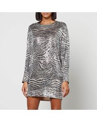 In the mood for love - Alexandra Sequined Mesh Mini Dress - Lyst