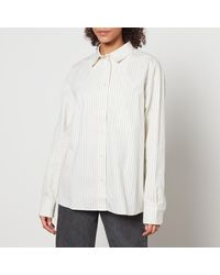 Anine Bing - Braxton Monogram Striped Cotton-Poplin Shirt - Lyst