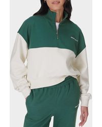 Sweaty Betty - Revive Crop Cotton-Blend Half-Zip Jumper - Lyst