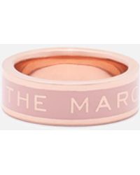 Marc Jacobs The Medallion Rose Gold-tone Resin Ring - Pink