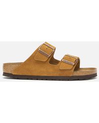 Birkenstock - Arizona Slim Fit Sfb Suede Double Strap Sandals - Lyst