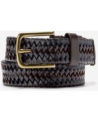 cole haan braided leather belt