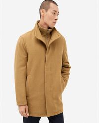 Cole Haan Melton Wool Jacket - Natural