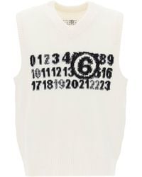 MM6 by Maison Martin Margiela - Vest With Jacquard Numeric Logo - Lyst