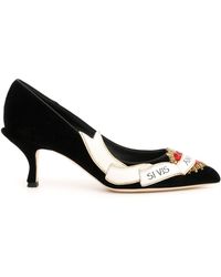 Dolce & Gabbana Décolleté Lori In Velluto - Nero