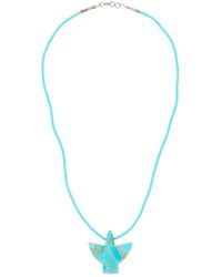 Jessie Western Turquoise Eagle Chocker Necklace - Blue