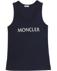 Moncler - CANOTTA A COSTINE CON STAMPA LOGO - Lyst