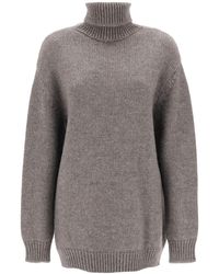 The Row - Elu Maxi Turtleneck Sweater In Alpaca And Silk - Lyst