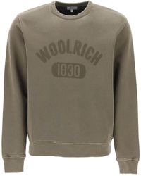 Woolrich - "Round Neck Sweatshirt With Faded Logo - Lyst