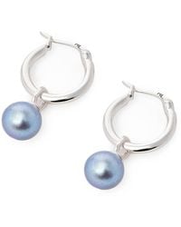 Metallic for Men Hatton Labs & Blue Pearl Stud Earrings in Silver Mens Jewellery Earrings and ear cuffs 