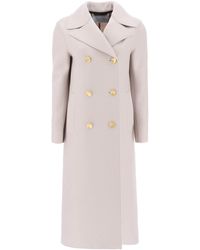 Harris Wharf London - Double-breasted Coat In Pressed Wool - Lyst
