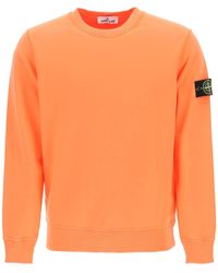 Stone Island Crew Neck Sweatshirt - Orange