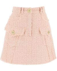 Balmain - Mini Skirt In Tweed - Lyst