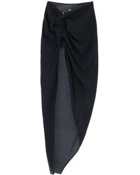 Rick Owens - Draped Skirt With Slit And Train - Lyst