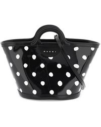 Marni - Patent Leather Tropicalia Bucket Bag With Polka-dot Pattern - Lyst