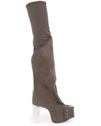 Rick Owens - Oblique High Boots With Platform - Lyst