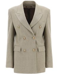 Golden Goose - Diva Double-breasted Blazer With Heraldic Buttons - Lyst