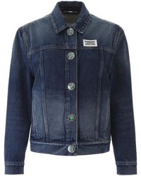 Burberry Logo Patch Denim Jacket - Blue