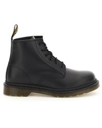 Dr. Martens 101 Smooth Lace-up Combat Boots - Black