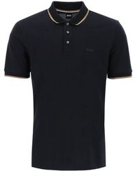BOSS - Polo Shirt With Contrasting Edges - Lyst