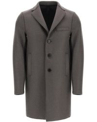 Harris Wharf London Regular Coat In Pressed Wool 50 Wool - Grey
