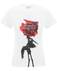 Alexander McQueen - T-Shirt Shadow Rose - Lyst