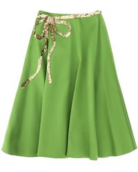Valentino Garavani - Techno Duchesse A-line Skirt With Sequin-studded Bow - Lyst