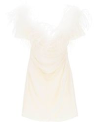 GIUSEPPE DI MORABITO - Mini Dress In Poly Georgette With Feathers - Lyst