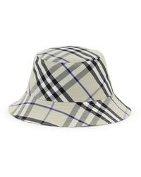 Burberry - Ered Cotton Blend Bucket Hat With Nine Words - Lyst