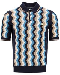 Dolce & Gabbana - Silk Polo Shirt With Zigzag In - Lyst