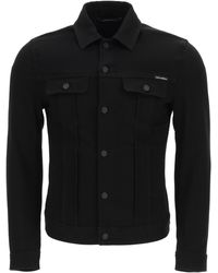 Mens black denim jacket sale Clearance