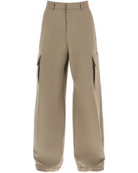 Off-White c/o Virgil Abloh - Ow Emb Drill Wide-leg Cargo Trousers - Lyst