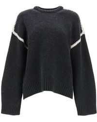 Totême - Toteme Sweater With Contrast Embroideries - Lyst