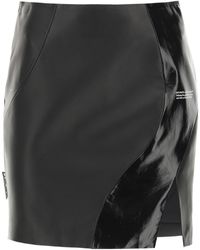 Off-White c/o Virgil Abloh Leather Mini Skirt 40 Leather - Black