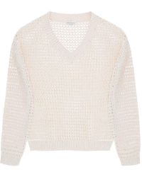 Brunello Cucinelli - Dazzling Net Cotton Sweater - Lyst