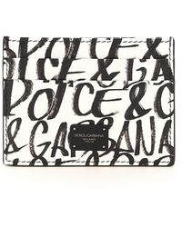 Dolce & Gabbana Dg Graffiti Print Card Holder - Black