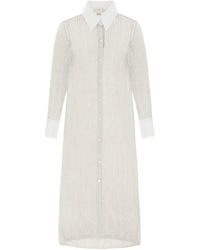 Agnona - Linen, Cashmere And Silk Knit Shirt Dress - Lyst