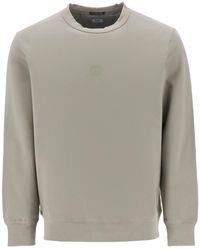 C.P. Company - Crew-neck Sweatshirt With Logo Badge - Lyst
