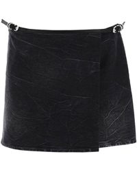 Givenchy - Voyou Denim Wrap Mini Skirt With - Lyst