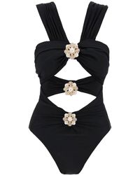 Self-Portrait - One-Piece Swimsuit With Cut-Out And - Lyst